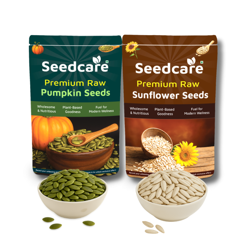 Seedcare Seeds Combo 1kg | Pumpkin Seeds 500g + Sunflower Seeds 500g