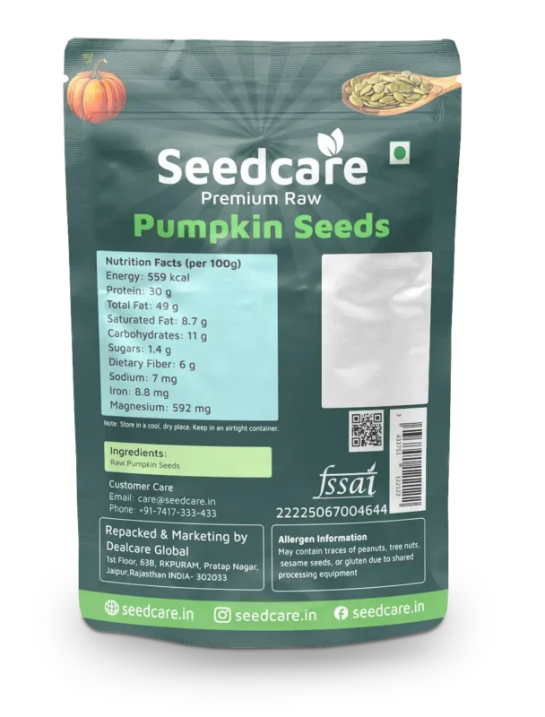 Seedcare pumpkin seeds back